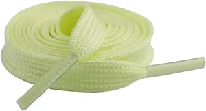 2 Pairs Flat Shoelaces for Sneakers,Double Layered Glow in the Dark Shoe Laces,Reflective Runing Shoestring