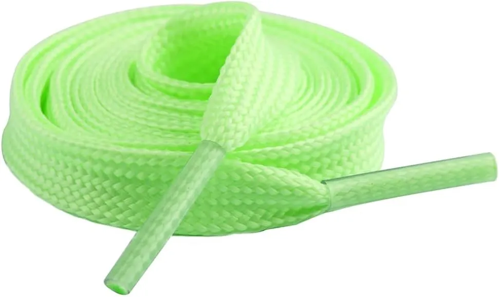 2 Pairs Flat Shoelaces for Sneakers,Double Layered Glow in the Dark Shoe Laces,Reflective Runing Shoestring