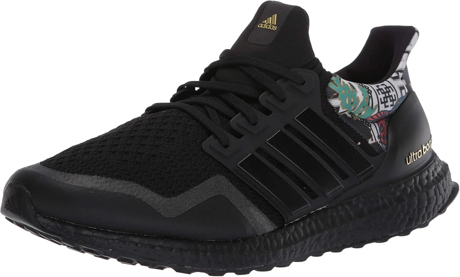 adidas Men's Ultraboost DNA Running Shoe, Black/Black/Gold, 7.5