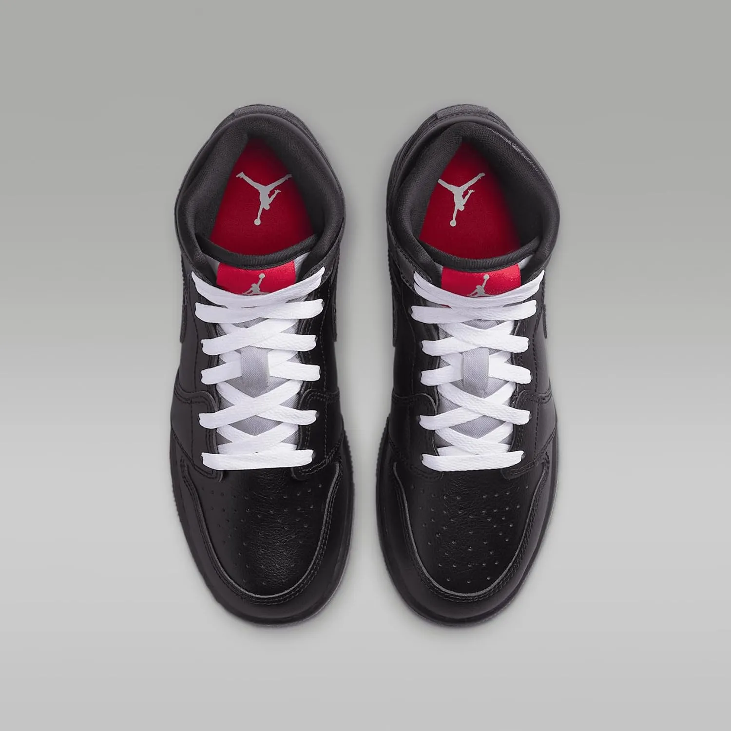 Air Jordan 1 Mid SE Big Kids' Shoes (HV5180-010, Black/White/Wolf Grey/Black)
