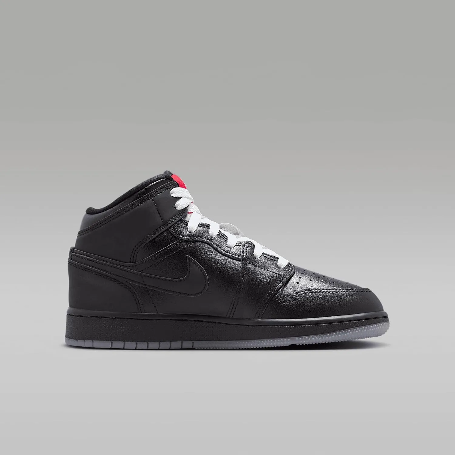 Air Jordan 1 Mid SE Big Kids' Shoes (HV5180-010, Black/White/Wolf Grey/Black)