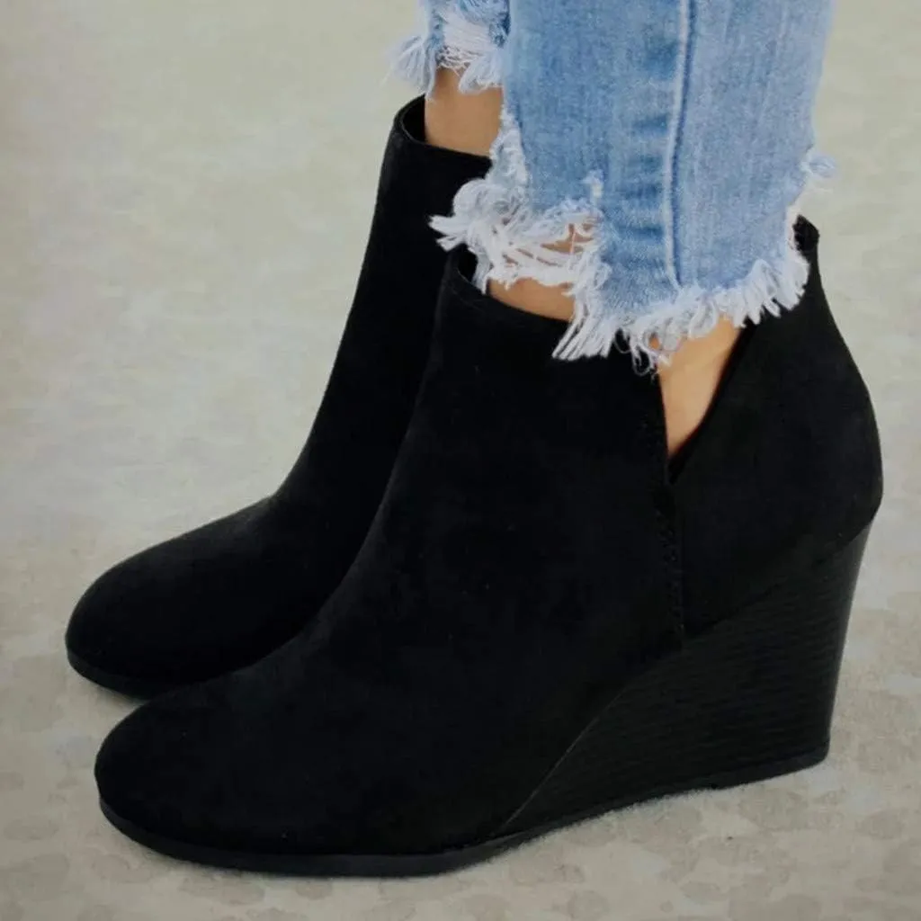 Ankle Boots for Women 2024 Low Heel Womens Ankle Booties Pointed Toe Stacked Chunky Heels Side Zipper Boots