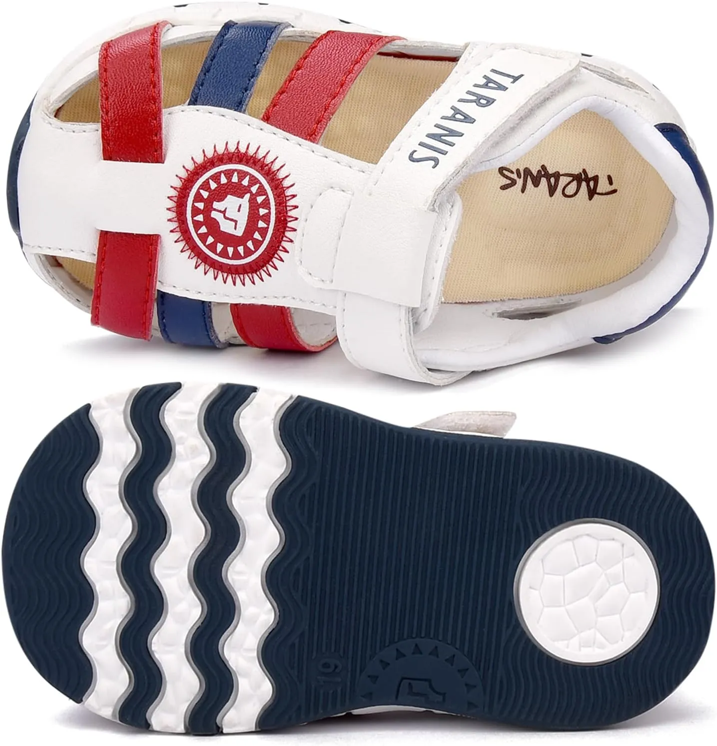 Baby Leather Soft Closed Toe Outdoor Sport Sandals boys girls Non-slip Athletic Sandals