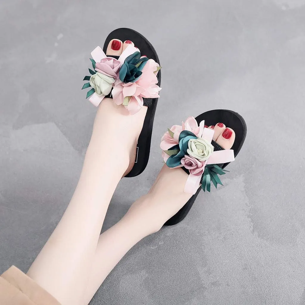 Beach Sandals for Summer Women's Beach Flower Slippers Wedges Bohemian Shoes Sandals Summer Women's slipper