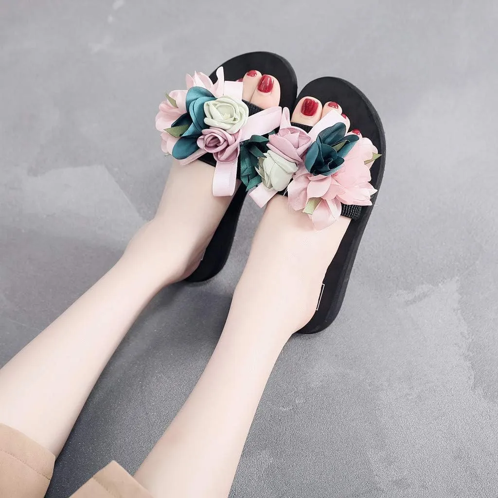 Beach Sandals for Summer Women's Beach Flower Slippers Wedges Bohemian Shoes Sandals Summer Women's slipper