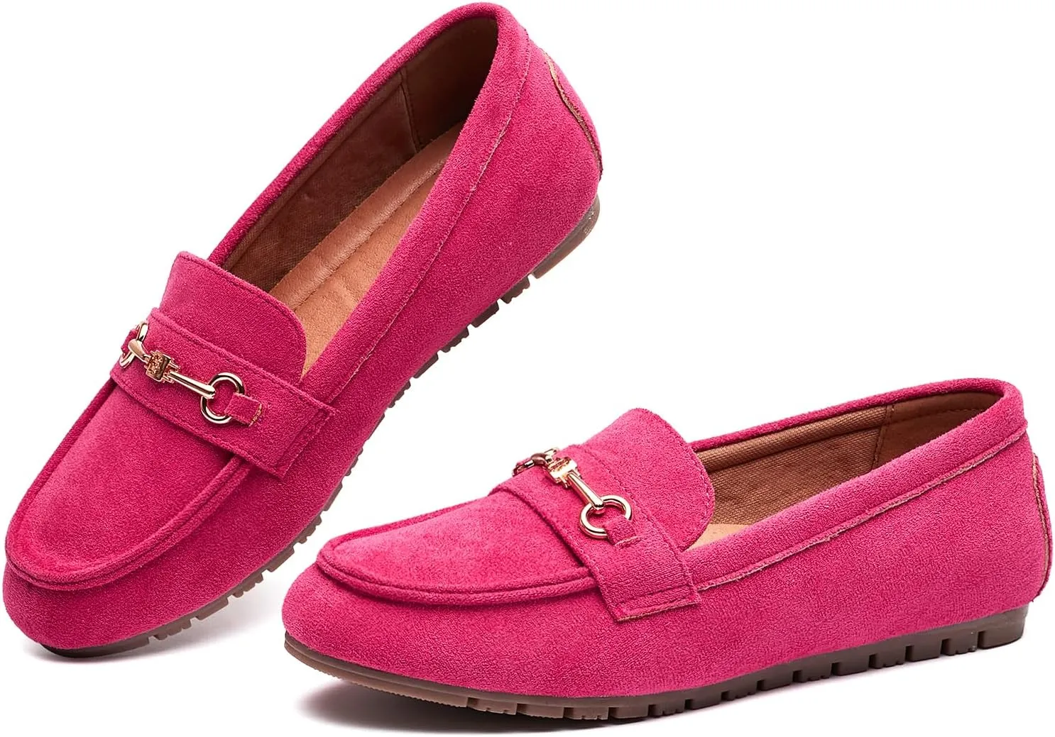 BGSTGUDS Women's Wide Loafers Shoes Cute Dressy Shoes Ladies Comfort Slip Ons Work Shoes