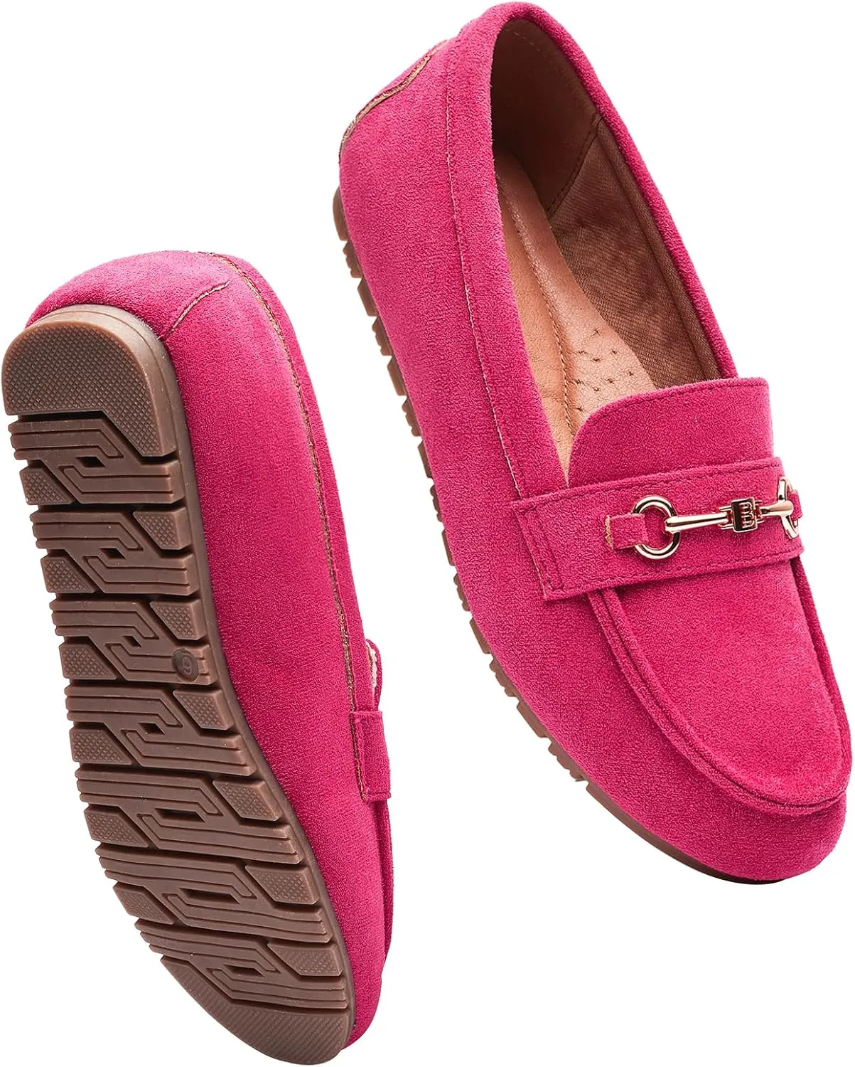 BGSTGUDS Women's Wide Loafers Shoes Cute Dressy Shoes Ladies Comfort Slip Ons Work Shoes