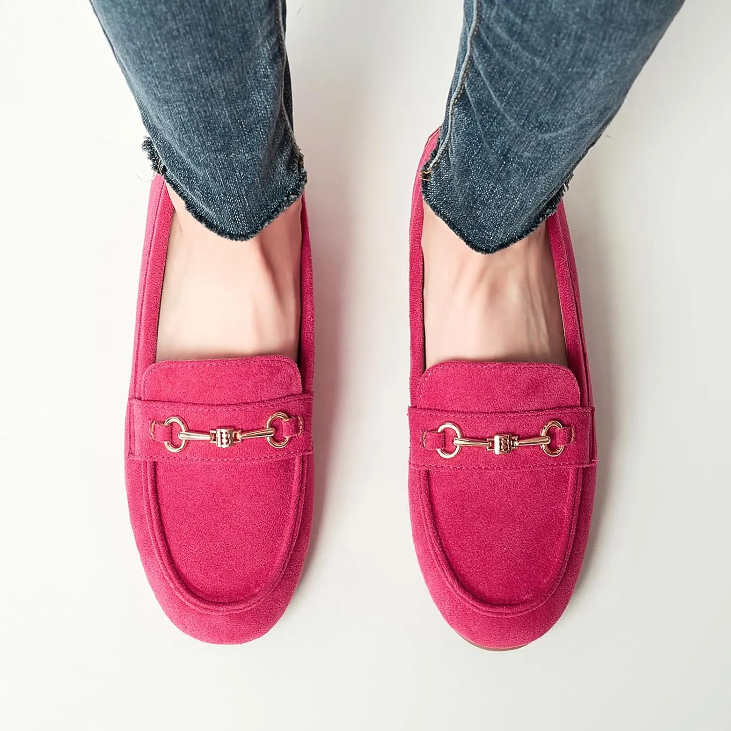 BGSTGUDS Women's Wide Loafers Shoes Cute Dressy Shoes Ladies Comfort Slip Ons Work Shoes