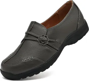 BGSTGUDS Women's Wide Loafers Shoes Wide Toe Box Dress Shoes Trendy Slip on Casual Penny Loafers