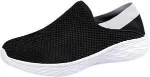 Black Platform Tennis Shoes for Women Black Walking Shoes for Women with Arch Support and Comfort Walking Shoes for Women Slip Ons High Top Sneakers Women Zapatos para Embarazadas Comodos Y Elegantes