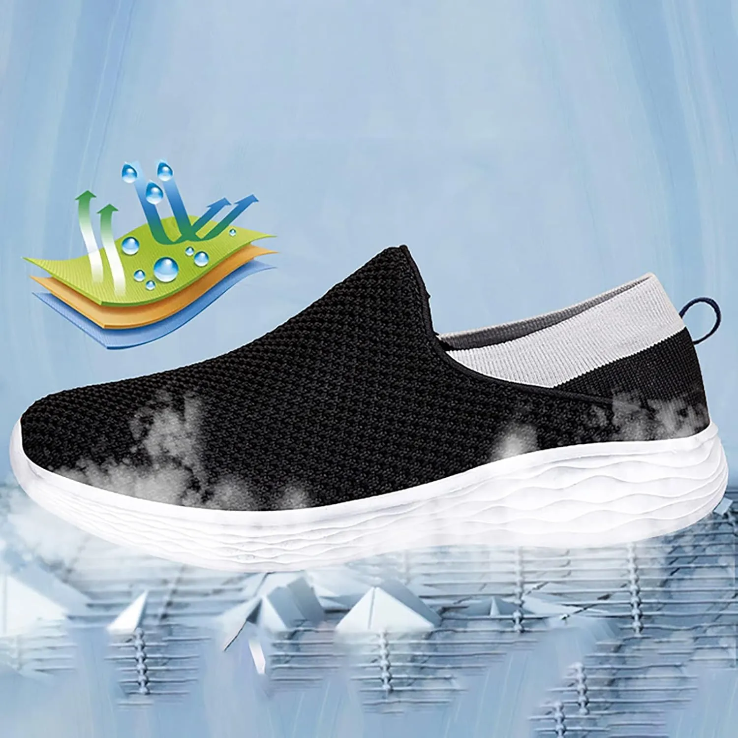 Black Platform Tennis Shoes for Women Black Walking Shoes for Women with Arch Support and Comfort Walking Shoes for Women Slip Ons High Top Sneakers Women Zapatos para Embarazadas Comodos Y Elegantes