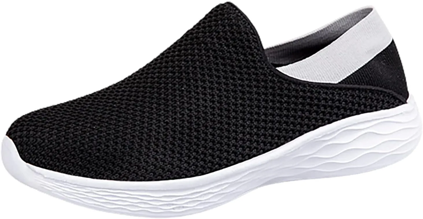 Black Platform Tennis Shoes for Women Black Walking Shoes for Women with Arch Support and Comfort Walking Shoes for Women Slip Ons High Top Sneakers Women Zapatos para Embarazadas Comodos Y Elegantes