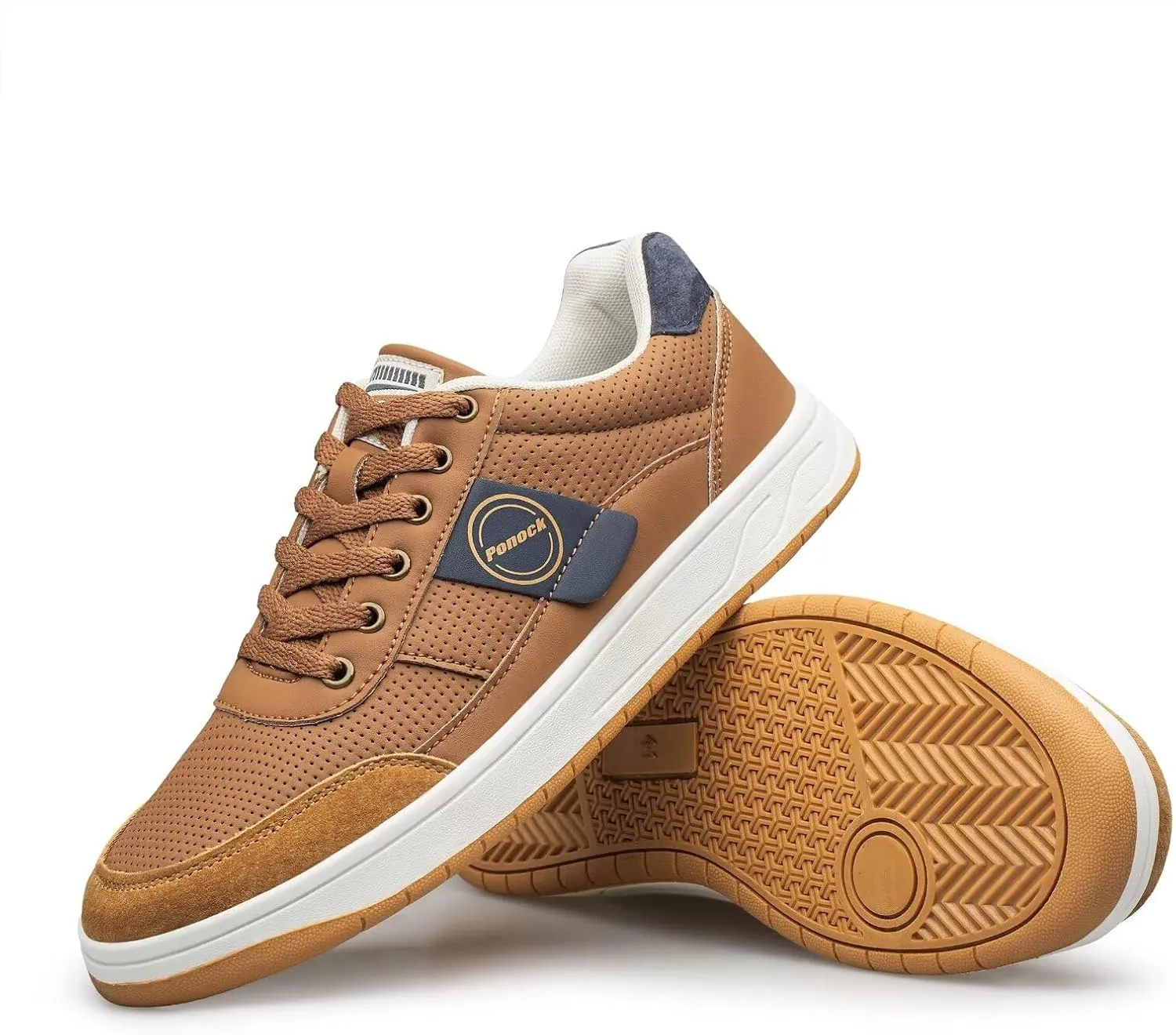 BNR Mens Fashion Sneakers Skate Shoes Casual Comfortable Durable Black Navy Brown