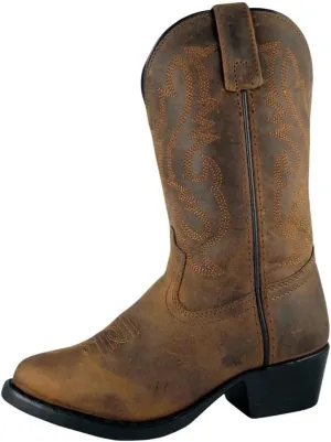 Boots Toddler Boys Denver Brown Oiled Leather Western 5 EE