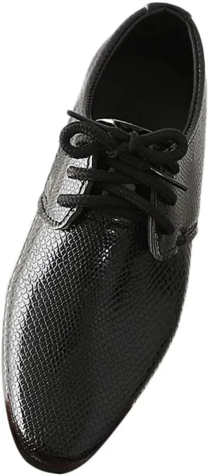 Boys Derby Leather Formal Dress Shoes Pointed Toe Oxford Lace Up Wedding Party Performance Prom Footwear for Kids