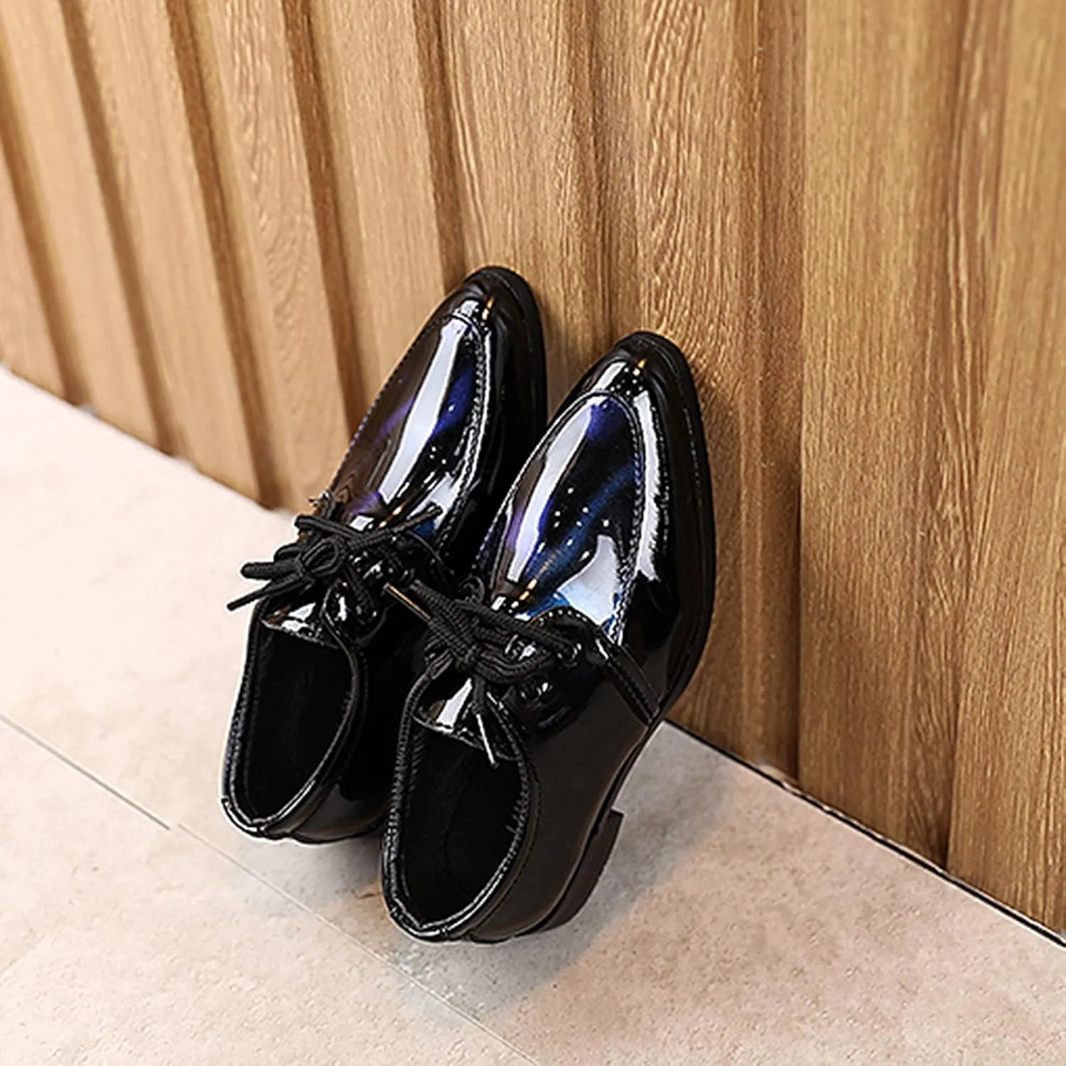 Boys Formal Dress Shoes Lace-up Wedding Footwear School 𝗨niform Shoes Comfort Loafer Flat𝘀 𝗢xford Dress Shoes