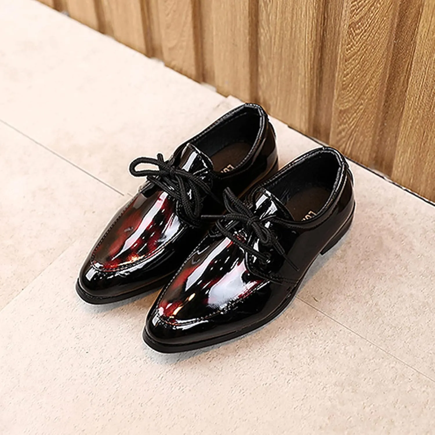 Boys Formal Dress Shoes Lace-up Wedding Footwear School 𝗨niform Shoes Comfort Loafer Flat𝘀 𝗢xford Dress Shoes
