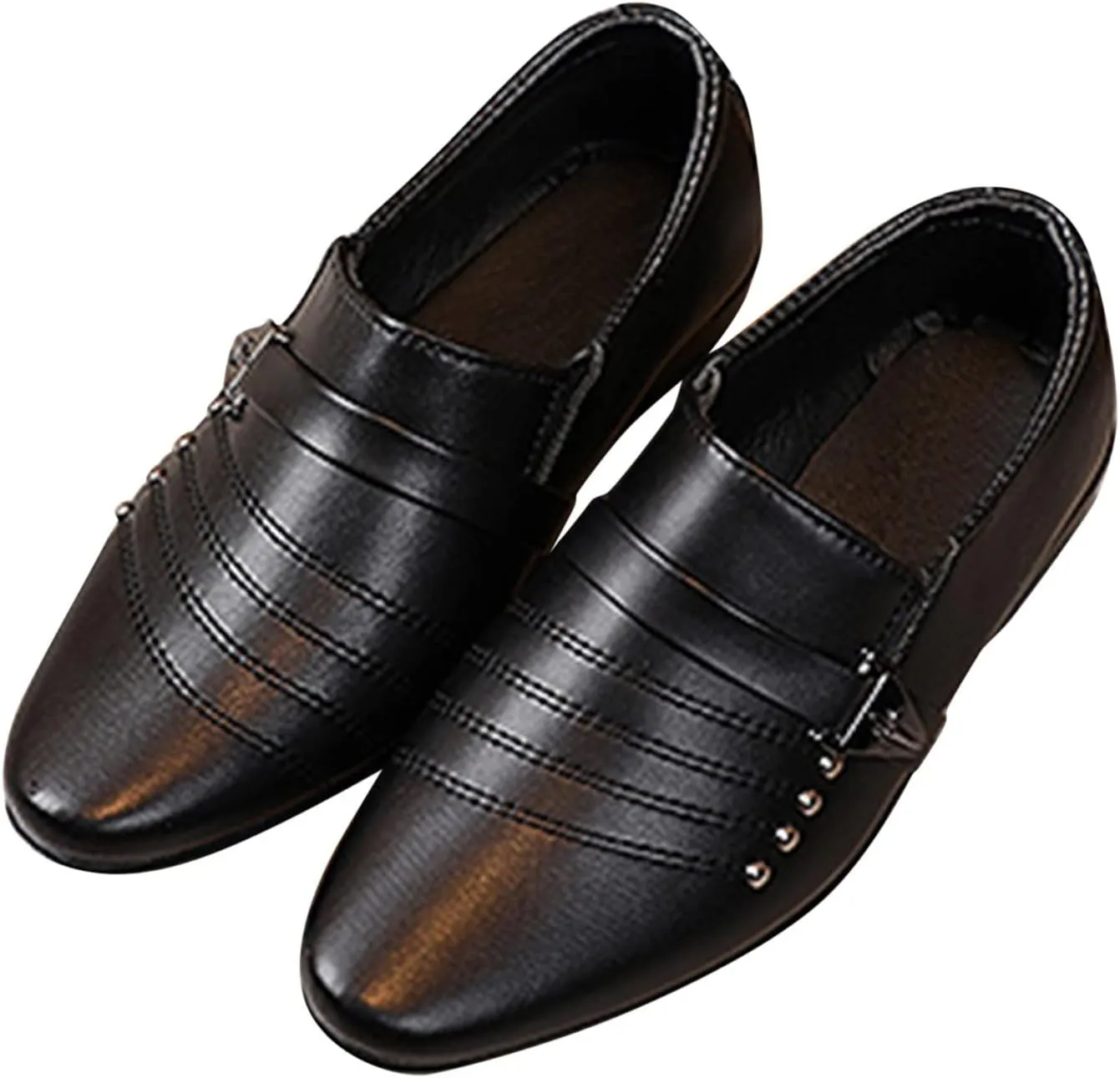Boys Patent Formal Dress Shoes PU Leather Wedding Prom Footwear Tuxedo Shoes Slip-On Loafers Uniform Oxfords Shoes