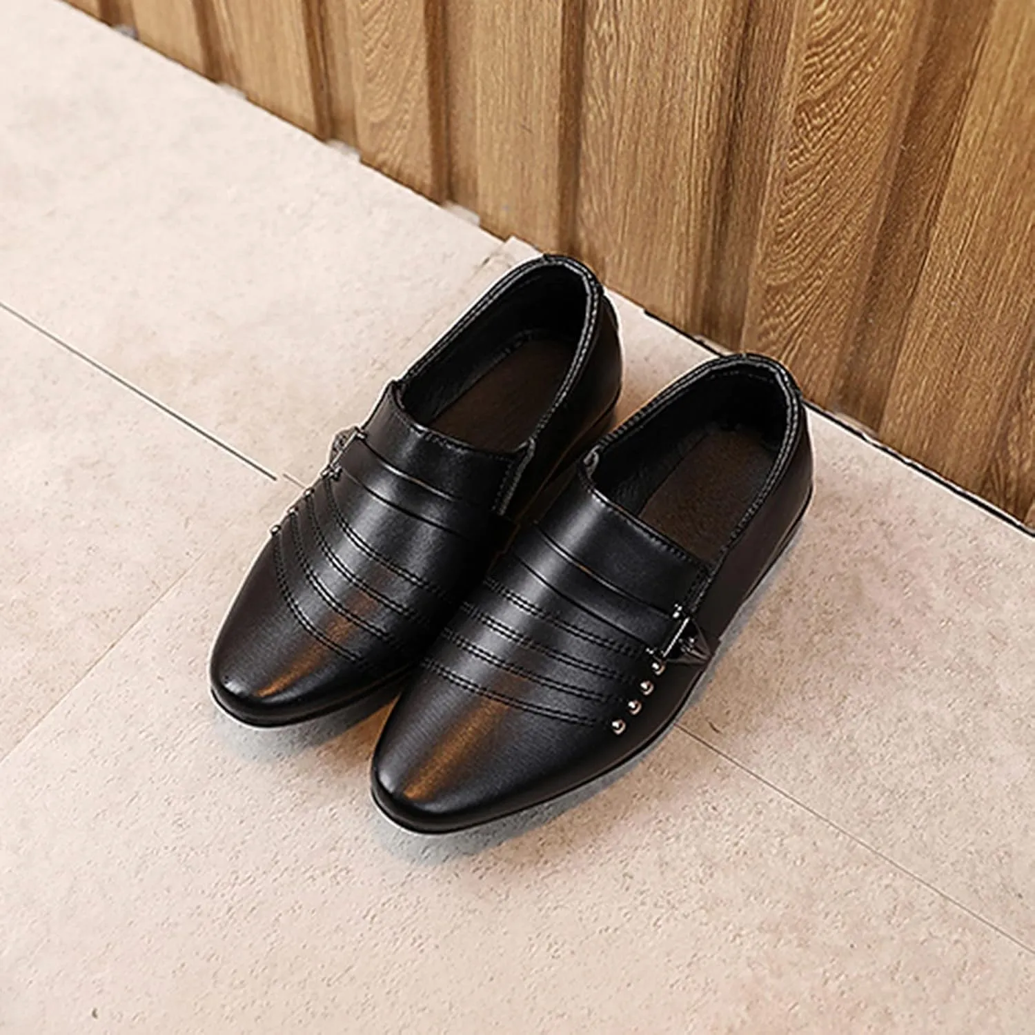 Boys Patent Formal Dress Shoes PU Leather Wedding Prom Footwear Tuxedo Shoes Slip-On Loafers Uniform Oxfords Shoes