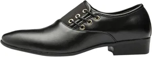 Brown Dress Shoes for Men Wide Width Classical Style Leather Shoes for Men Slip On PU Leather Low Rubber Sole Block Heel Work Business Shoes Men Casual Brown Leather