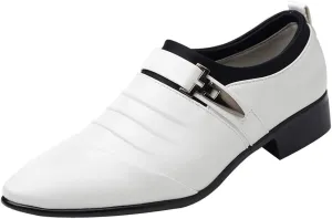 Brown Slip On Dress Shoes for Men British Men's Leather Shoes Fashion Man Pointed Toe Formal Wedding Shoes Brown Business Casual Shoes for Men Wide