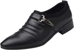 Brown Slip On Dress Shoes for Men British Men's Leather Shoes Fashion Man Pointed Toe Formal Wedding Shoes Brown Business Casual Shoes for Men Wide