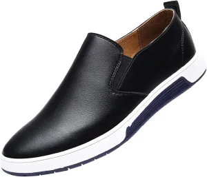 Business Casual Shoes Men 14 Wide Leisure Slip On Breathable Wear Men's Business Style Leather Shoes Solid Formal Color Men's Leather Shoes Mens Dress Shoes Loafers Slip-Ons Casual Black