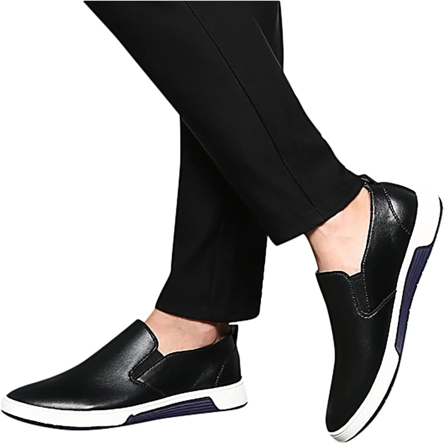 Business Casual Shoes Men 14 Wide Leisure Slip On Breathable Wear Men's Business Style Leather Shoes Solid Formal Color Men's Leather Shoes Mens Dress Shoes Loafers Slip-Ons Casual Black