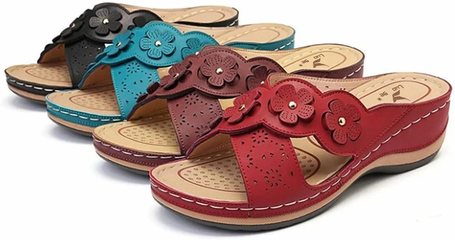 Cathalem Sandals Women Comfortable Orthopedic Sandals with Arch Support Wedge Sandals Comfortable Walking Sandals