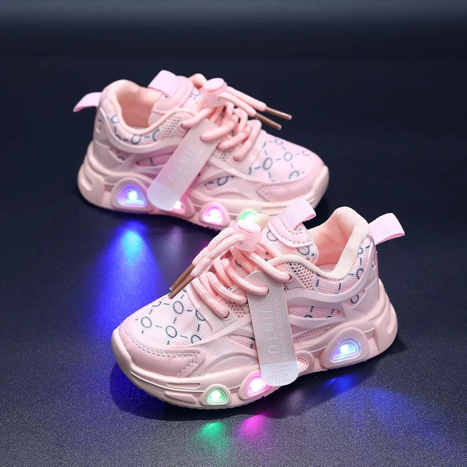 Cathalem Sneakes for Girls Kids Baby Sneakers LED Light Up Luminous Bowknot Sneakers Winter Warm Sneakers Toddler