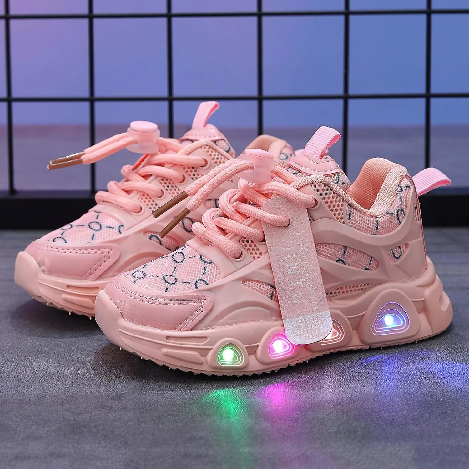 Cathalem Sneakes for Girls Kids Baby Sneakers LED Light Up Luminous Bowknot Sneakers Winter Warm Sneakers Toddler