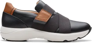Clarks Women's Tivoli Strap Trainers, Black (Black Leather), 6 Women