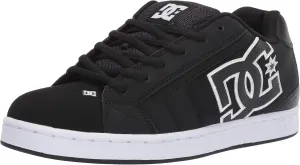 DC Men's Net Skate Casual Shoe, Black/Black/White, 11.5