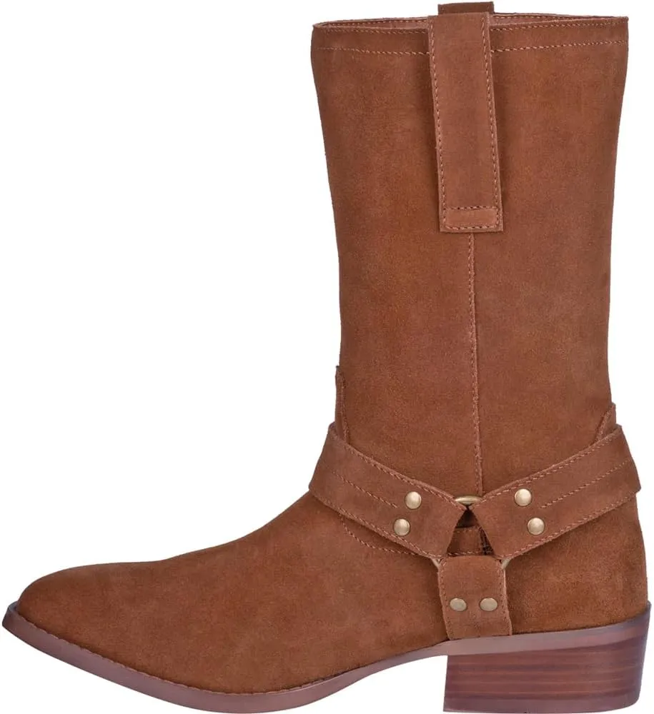 Dingo Mens Buster Pull On Casual Boots Mid Calf - Brown