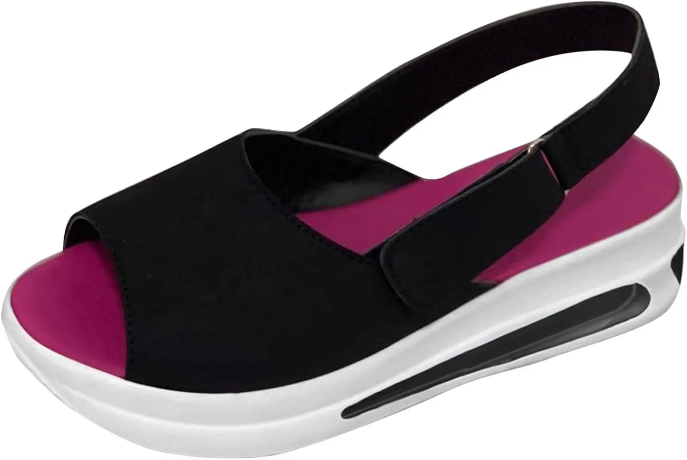 Eduavar Womens Wedge Sandals, Orthopedic Sandals for Women Peep Toe Platform Sandals Ankle Strap Comfy Sandals