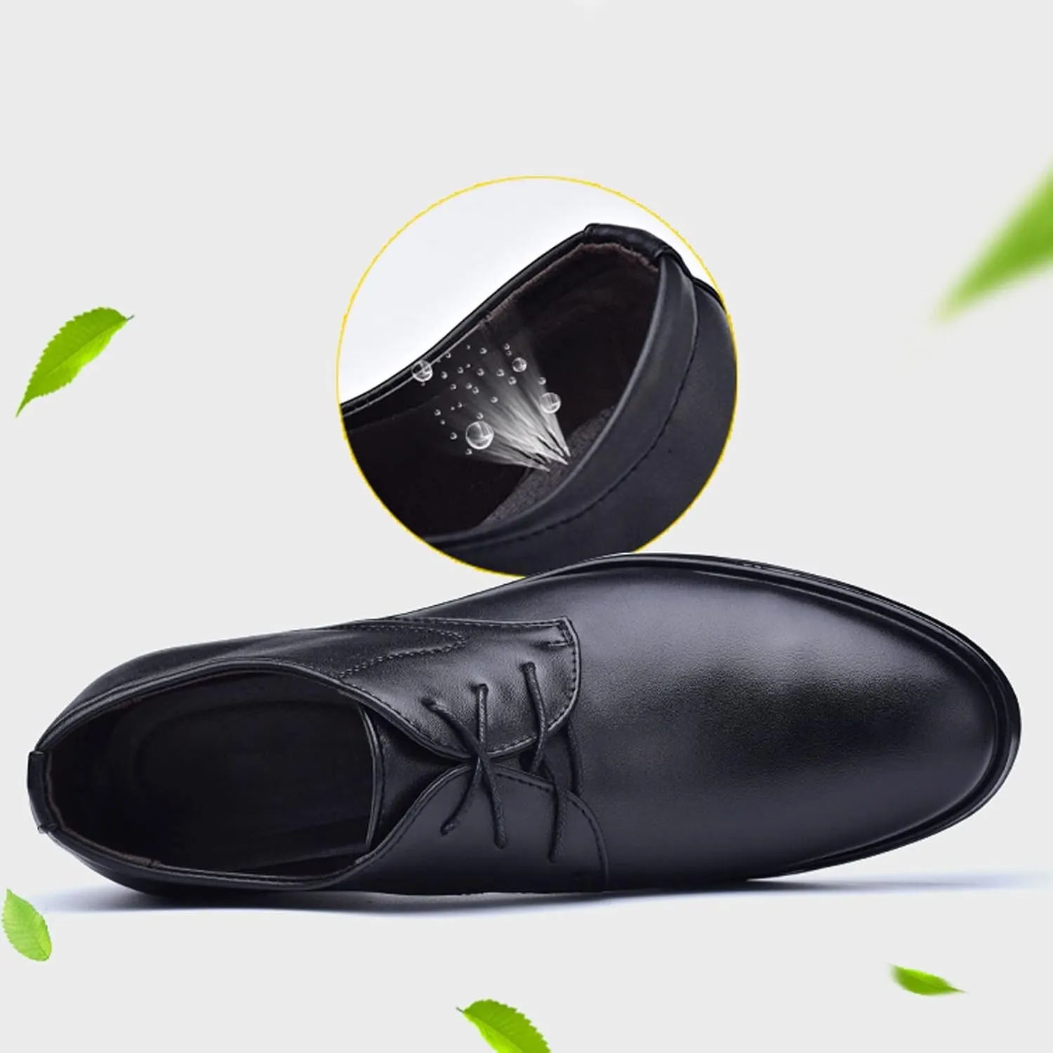Extra Wide Dress Shoes for Men Fashion Style Men's Breathable Comfortable Business Lace Up Work Leisure Solid Color Leather Shoes Men's Business Casual Shoes Wide