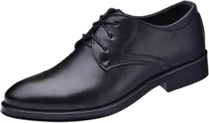 Extra Wide Dress Shoes for Men Fashion Style Men's Breathable Comfortable Business Lace Up Work Leisure Solid Color Leather Shoes Men's Business Casual Shoes Wide