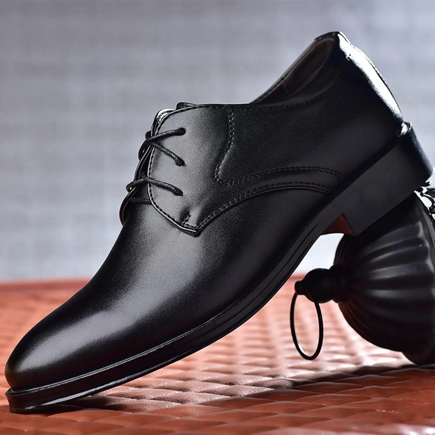 Extra Wide Dress Shoes for Men Fashion Style Men's Breathable Comfortable Business Lace Up Work Leisure Solid Color Leather Shoes Men's Business Casual Shoes Wide