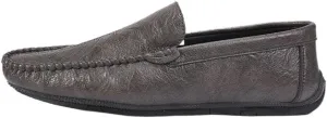 Fashion Men Loafers Shoes Pu Leather Driving Loafers Solid Color Round Toe Slip On