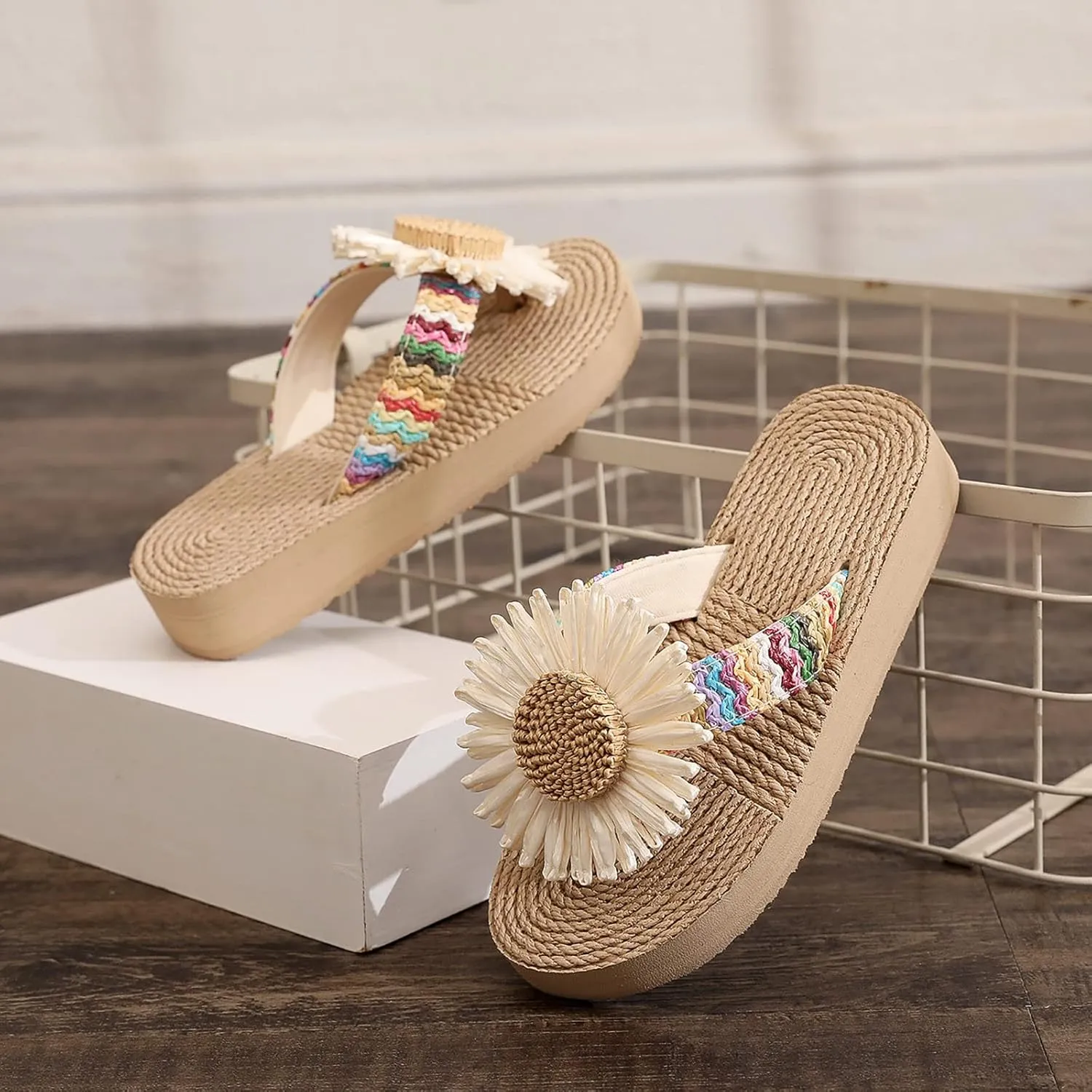 Fashion Summer Children Girls Slippers Thick Soled Colorful Flip Flops Sunflower Light And Comfortable Girls Water Shoes