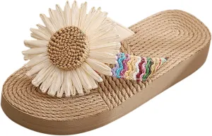 Fashion Summer Children Girls Slippers Thick Soled Colorful Flip Flops Sunflower Light And Comfortable Girls Water Shoes