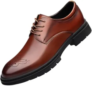 Fashionable Print Breathable Leather Shoes Mens Classic Business Formal Shoes Retro Casual Tuxedo Oxford