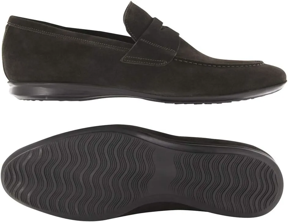 Fiori Di Lusso Dark Brown Suede Penny Loafers