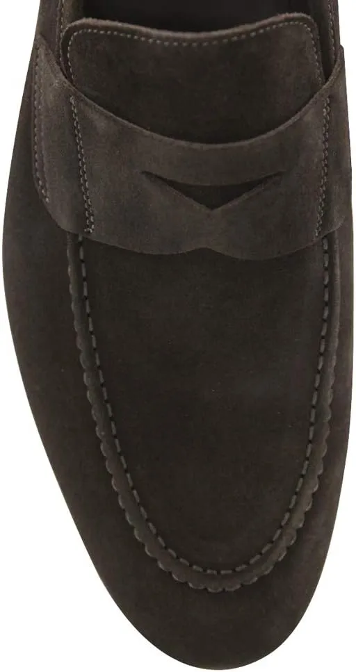 Fiori Di Lusso Dark Brown Suede Penny Loafers