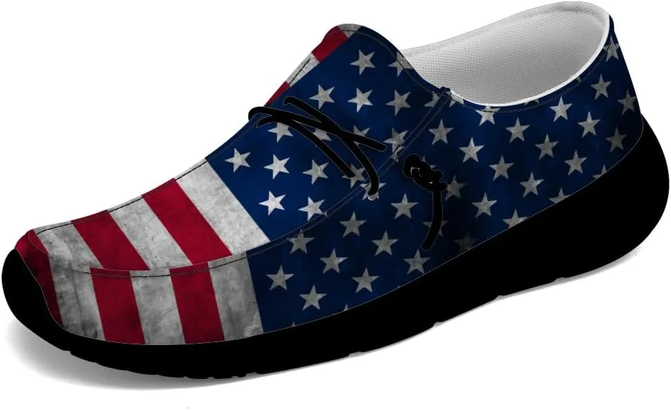 Flag Shoes for Women Men Patriotic Loafers Slip-on Shoes Gifts for Men Women