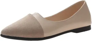 Flat Sandals Pointed toe Casual Pumps Cover Heel Color Block Closed toe Falt Womens Sandals Dressy Flat Sandals