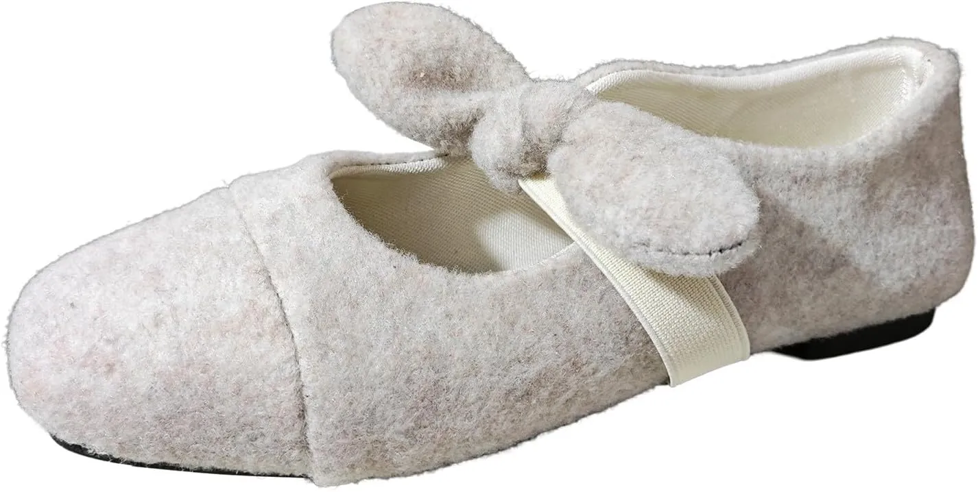 Flat Shoes for Women Square Toe Ballet Flats Dressy Slip On Loafer