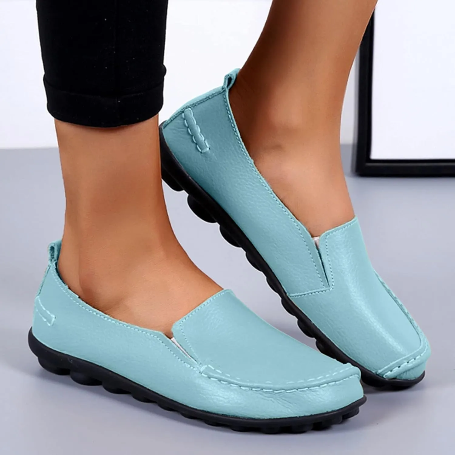 Flats Shoes Women's Comfort Penny Loafers Slip-Ons Walking Shoes Wide Width Orthopedic Shoes Business Casual Shoes