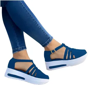 Flip Flops for Women,Dressy Summer Sandals 2023 Peep Toe Platform Sandals Shoes Wedges Ankle Buckle Ladies Flip Flops