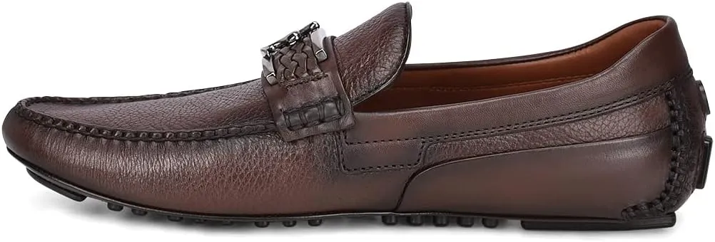 FRANCO CUADRA Men's Driver in Genuine Ostrich Leather 40VVNTS Brown